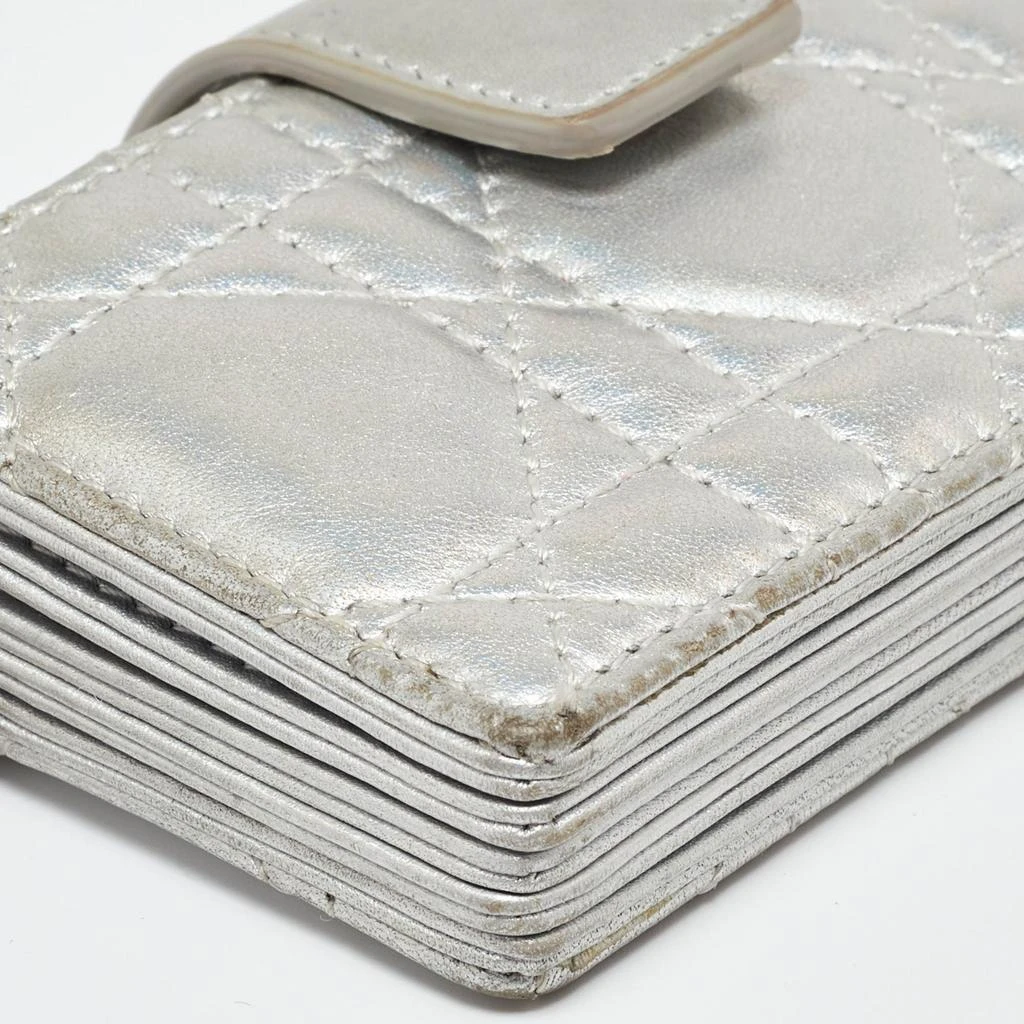 Dior Dior Silver Cannage Leather Lady Dior 5 Gusset Card Holder 11