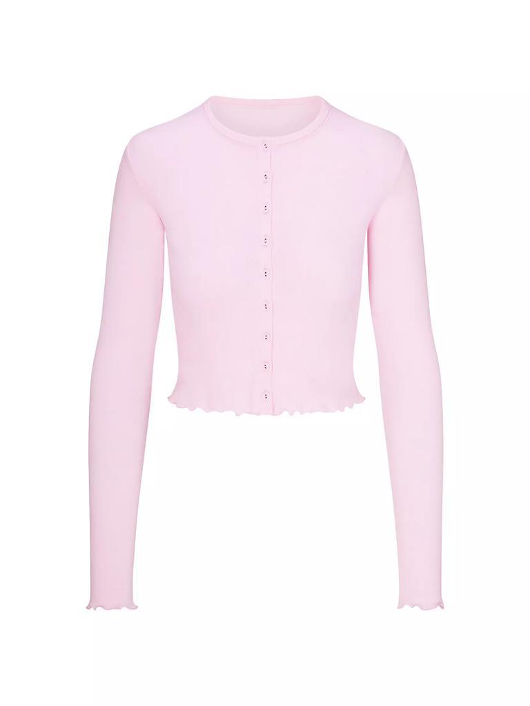 SKIMS Logo Pointelle Cardigan