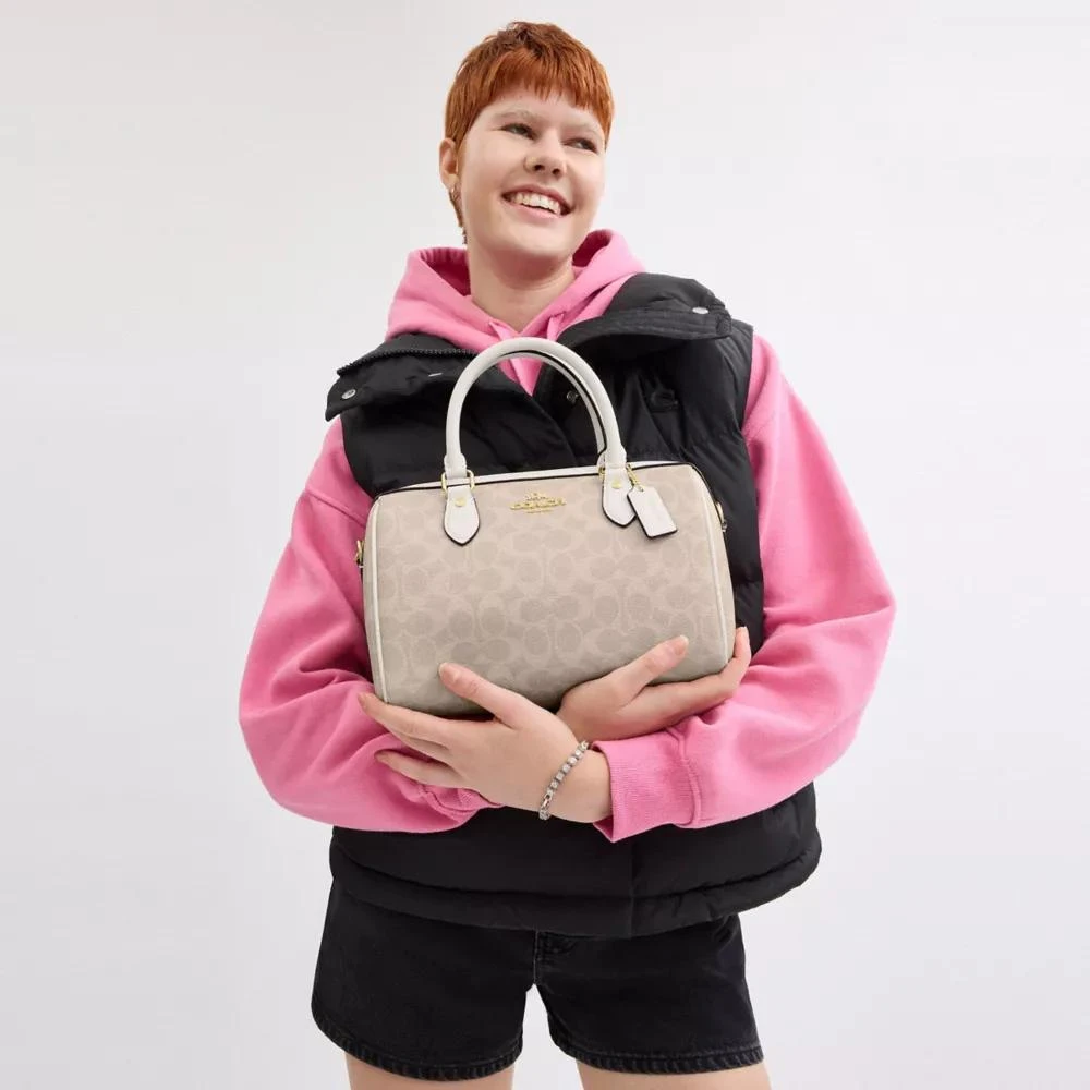 Coach Rowan Satchel Bag In Signature Canvas 3