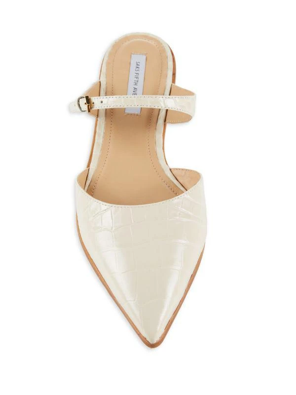 Saks Fifth Avenue Croc Embossed Leather Strappy Mules 5