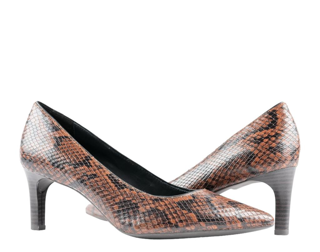 Geox Bibbiana Pump Brown - Python Print Women's Shoes D049CF-00041-C0013