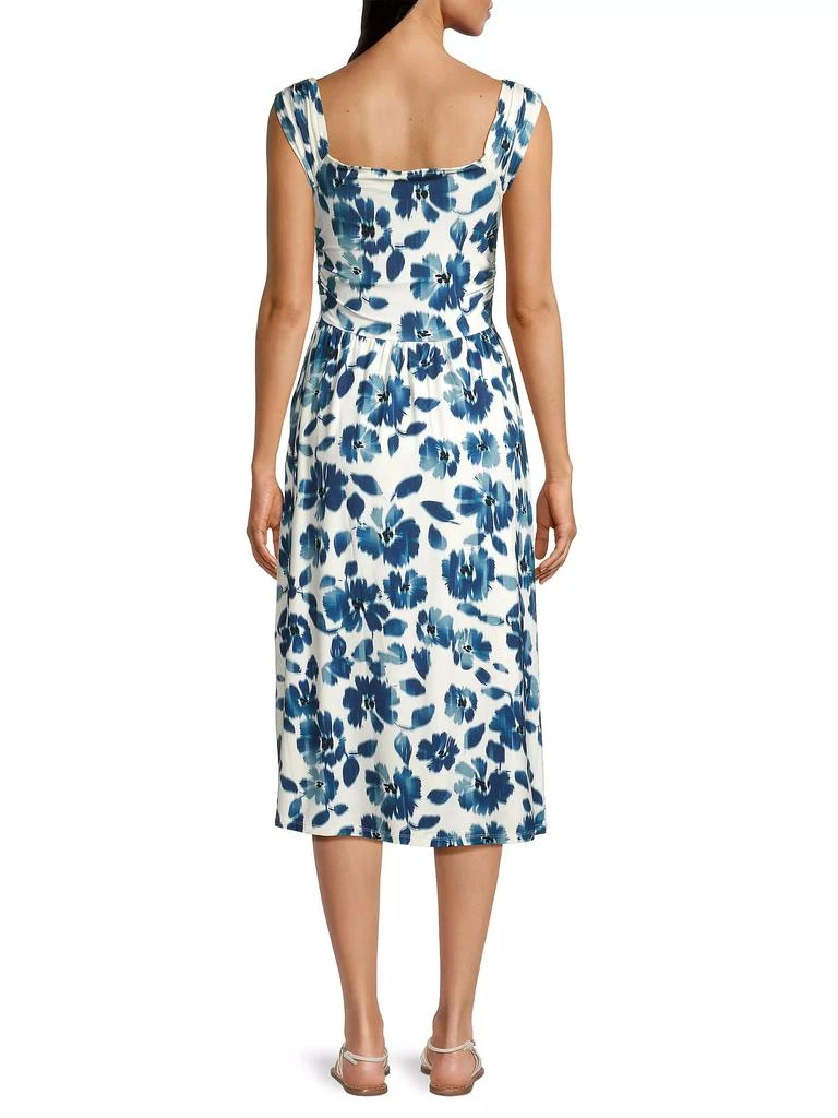 Nom Maternity Cheri Floral Ikat-Inspired Maternity Midi-Dress 5
