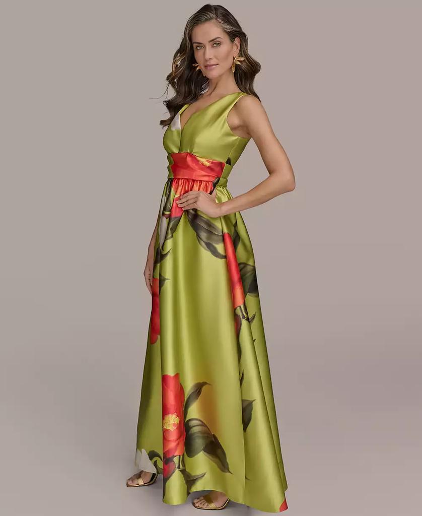 Donna Karan Women's Straight-Neck Chiffon-Sash Gown - Free