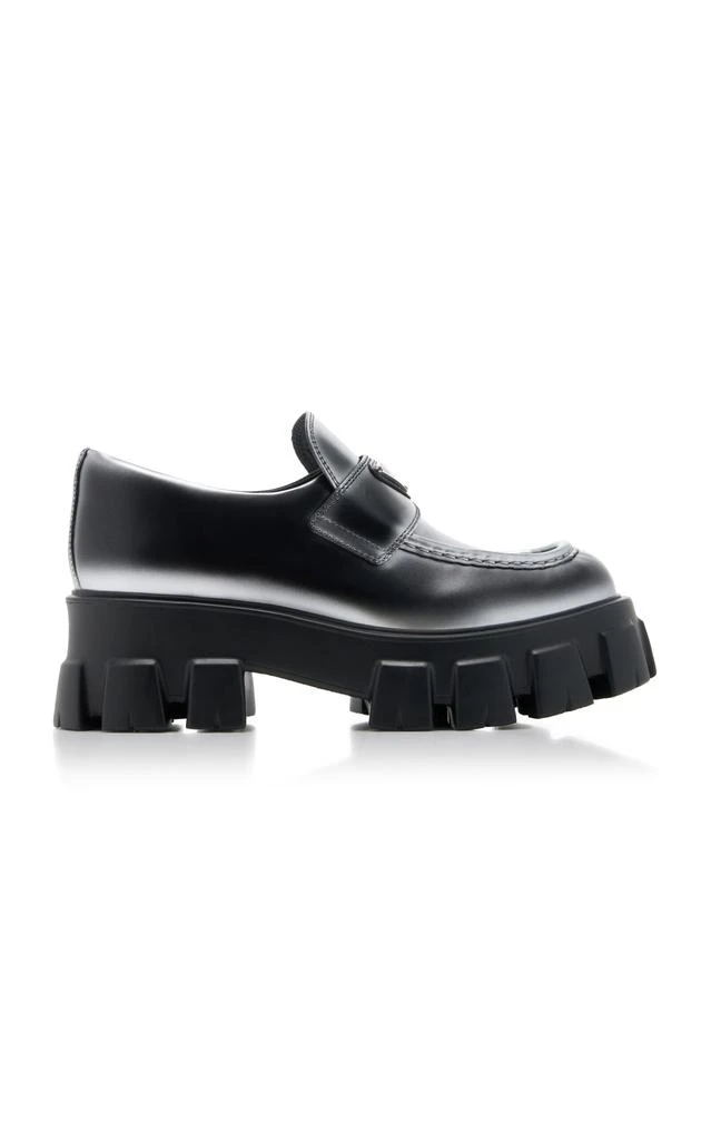 Prada Prada - Monolith Leather Loafers - Silver - IT 41 - Moda Operandi 1