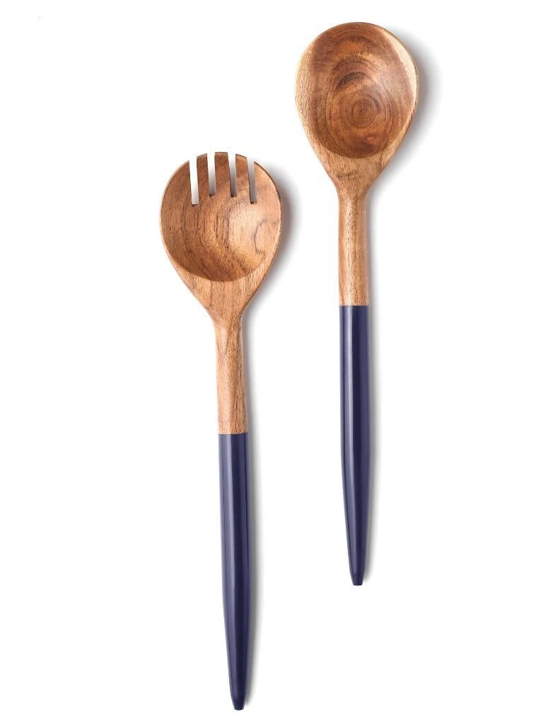 Tiramisu Resin & Wood Salad Server 2 Piece Set 1