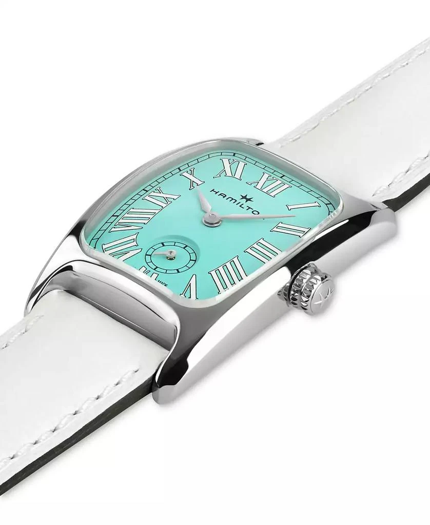 Hamilton Women's Swiss American Classic Small Second White Leather Strap Watch 24x27mm 3