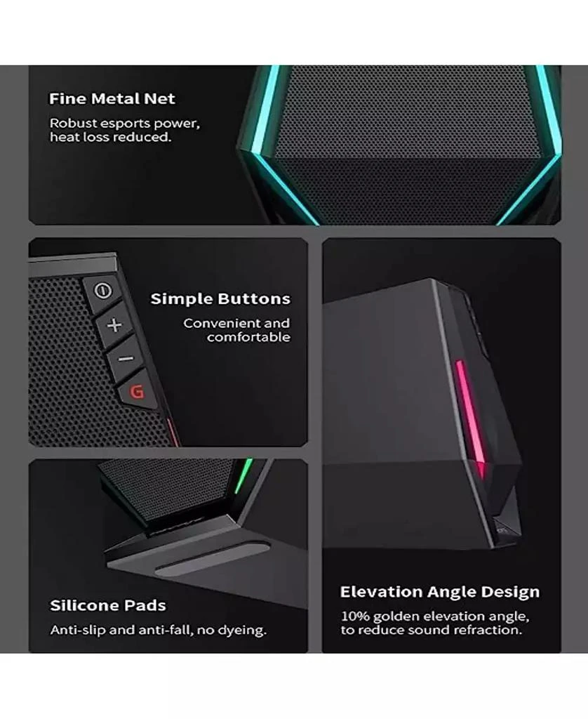 Edifier G1500 Computer Speakers, Hecate Gaming Speakers with RGB, Bluetooth 5.3, Black 6