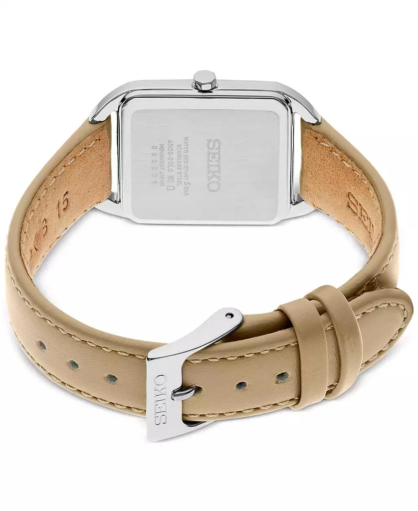 Seiko Women's Essentials Light Brown Leather Strap Watch 26mm x 35mm 3