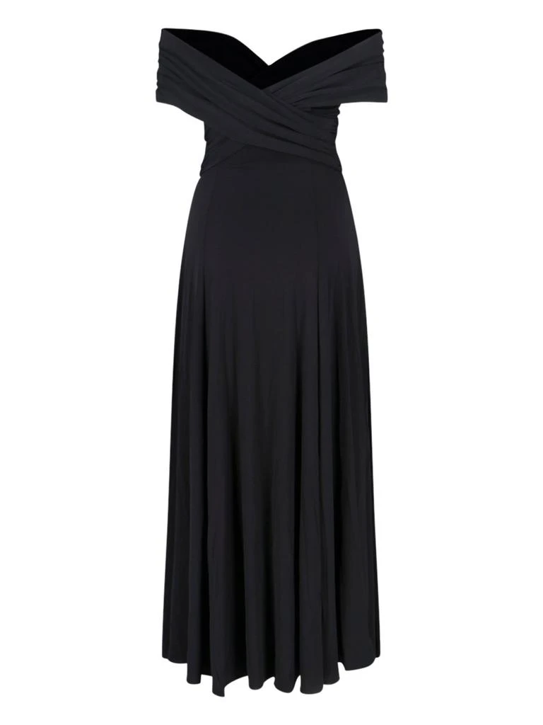 Khaite Khaite The Bruna Off-Shoulder Pleated Maxi Dress 2