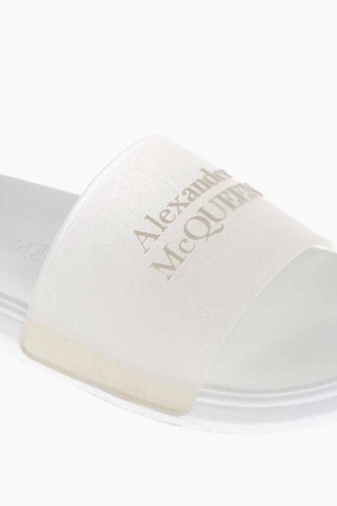 Alexander McQueen Alexander McQueen Rubber GLITTER TRANSPARENT Sliders with Embossed Logo 4