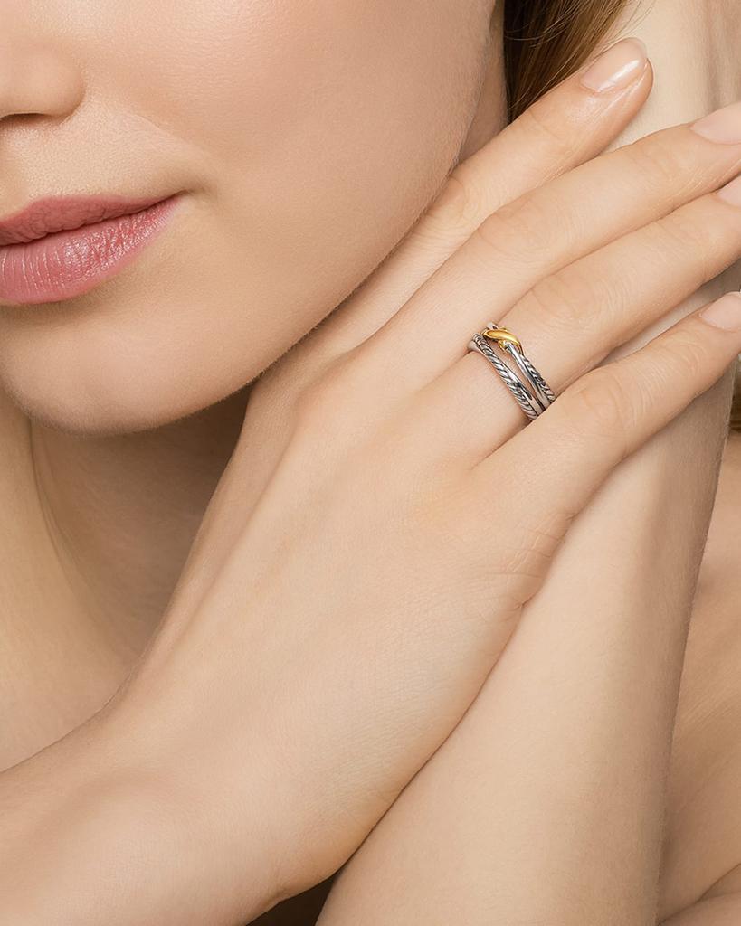 David Yurman 6mm X Crossover Ring in Silver with 18K Gold