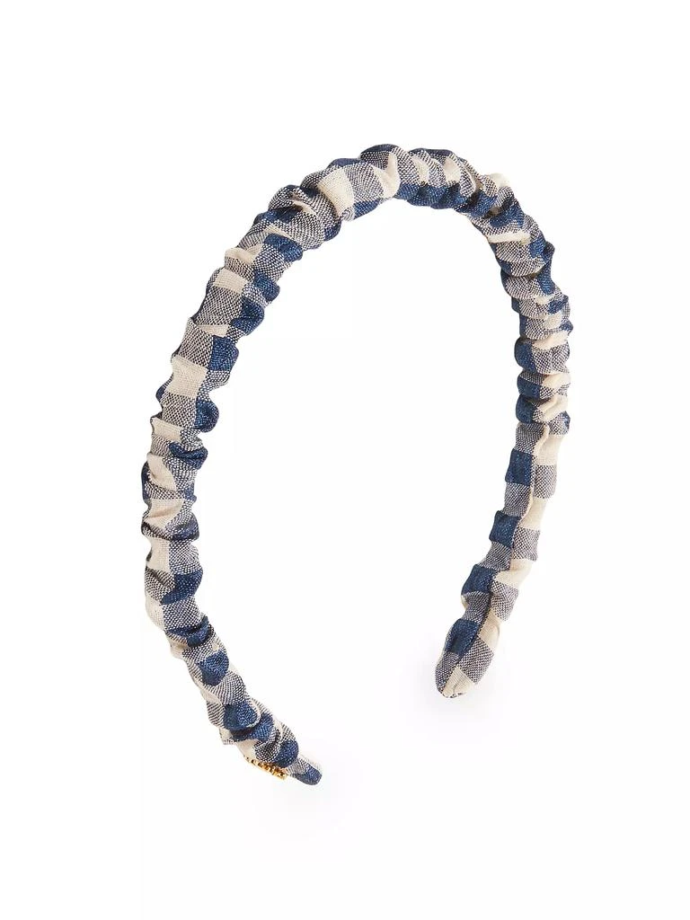 Lele Sadoughi Jessie Ruched Gingham Headband 1