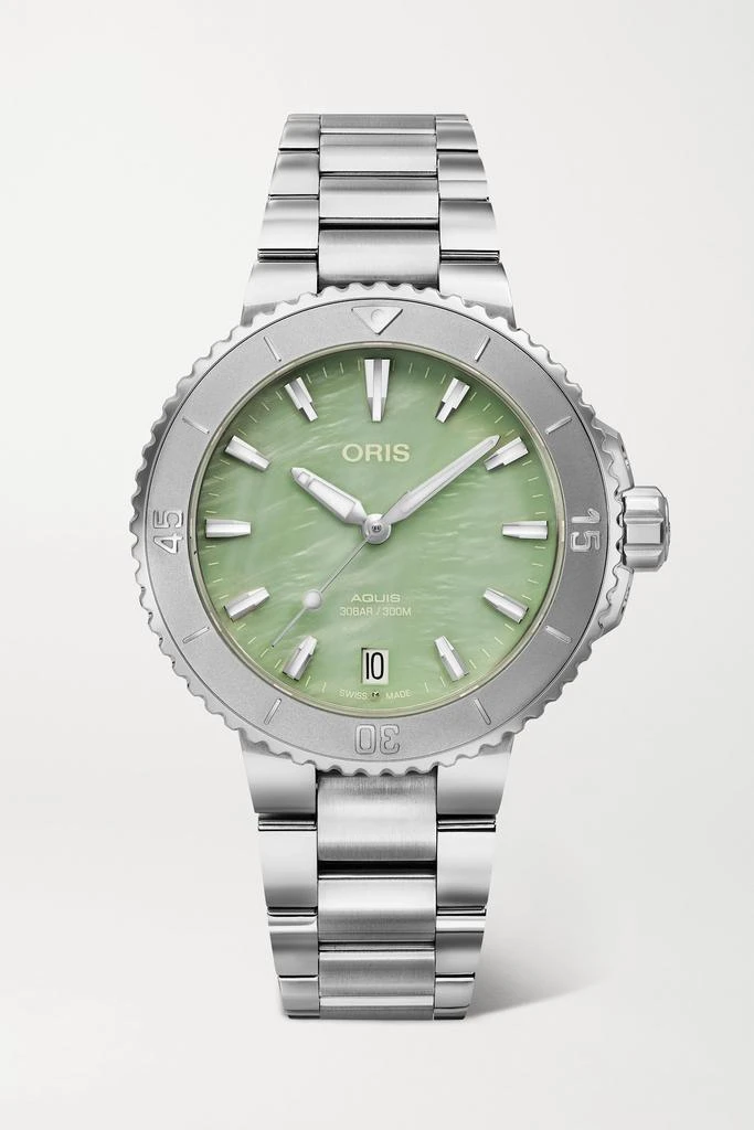 ORIS Aquis Date 36.5 毫米自动上链珍珠母精钢腕表 1