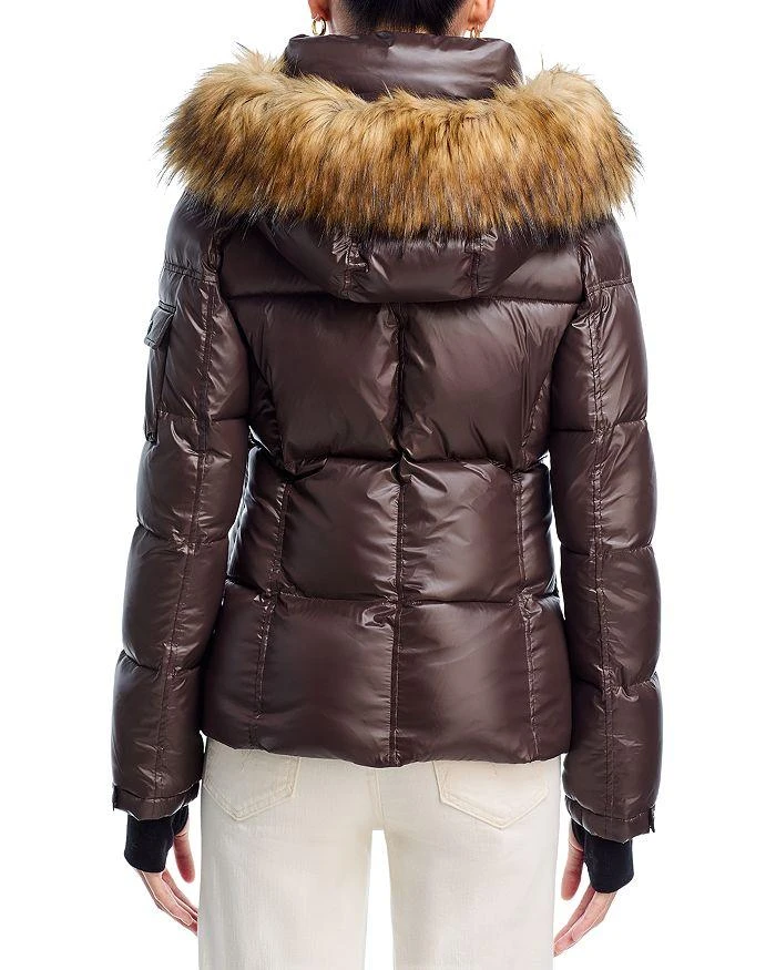 AQUA Gloss Puffer Jacket with Faux Fur Trimmed Hood - Exclusive 4