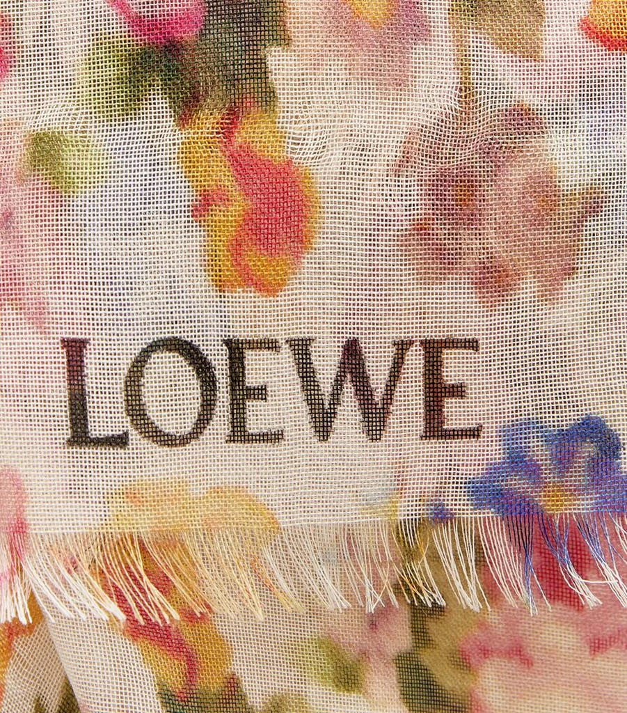 Loewe Cashmere-Silk Floral Logo Scarf 2
