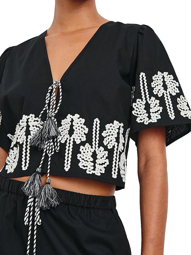 Rails Pari Embroidered Cotton Crop Shirt 6