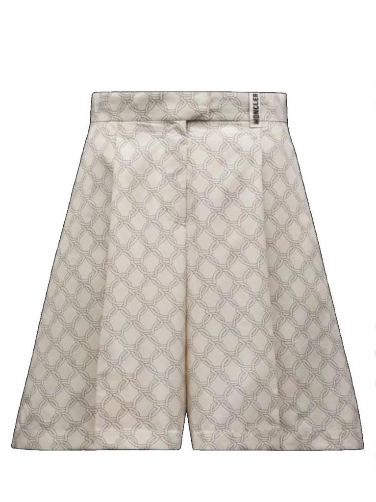 NA Beige Short pants with monogram print