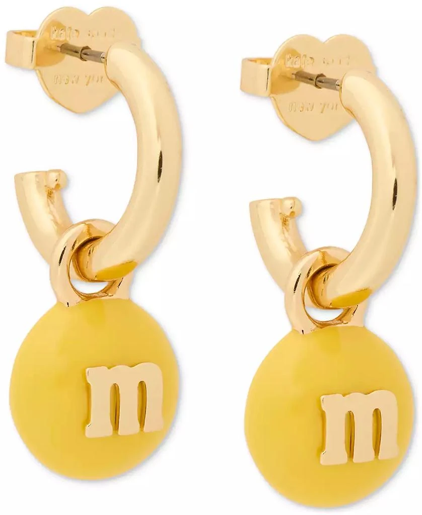 Kate Spade M&M X Gold-Tone M&M Charm Huggie Hoop Earrings 1