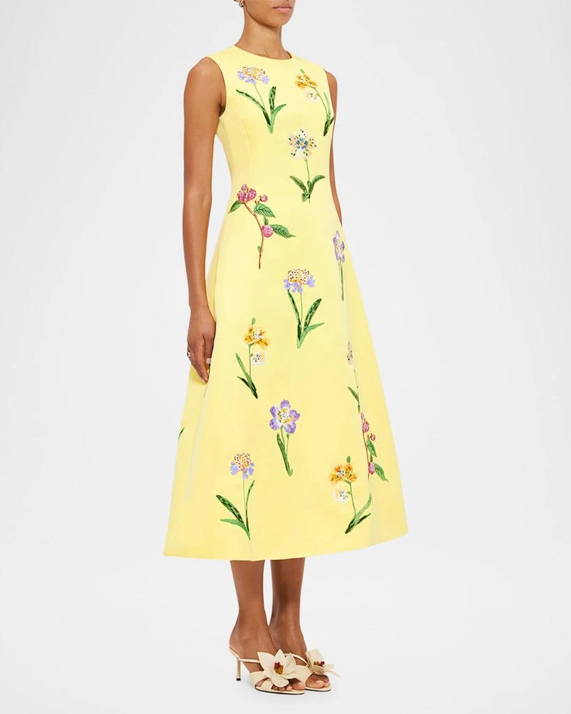 knee length dresses for ladies Cleo Applique Sleeveless Midi Dress – Elizabeth Anthony main image 1