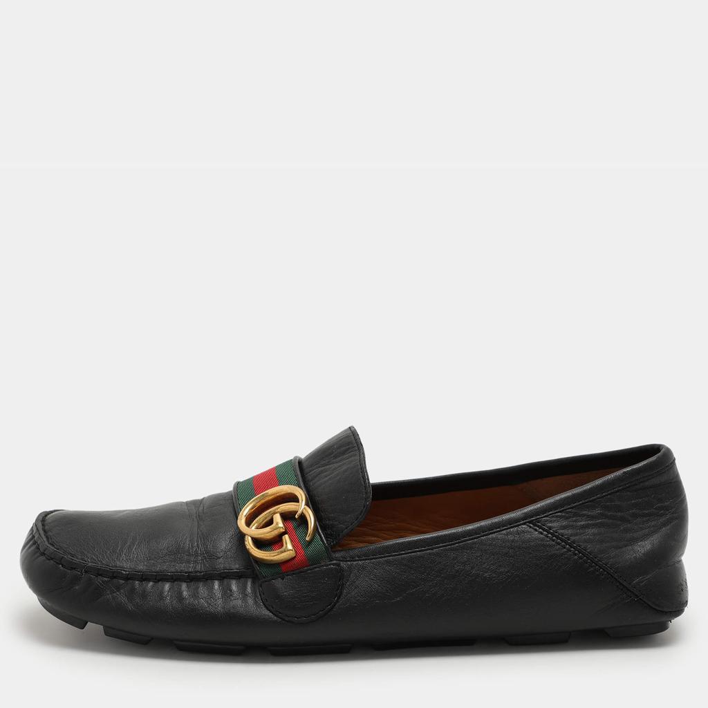 Gucci Gucci Black Leather Web GG Marmont Loafers Size 42 Gucci Gucci Black Leather Web GG Marmont Loafers Size 42