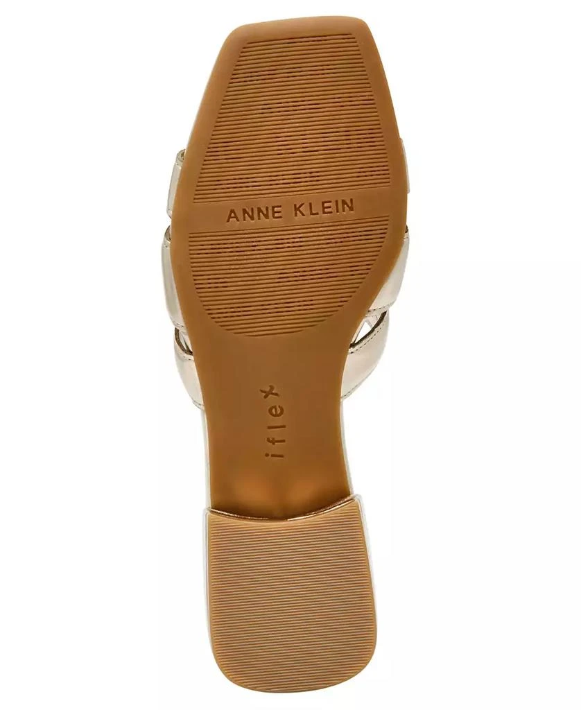 Anne Klein Women's Loyal Square Toe Slide Flat Sandals 5