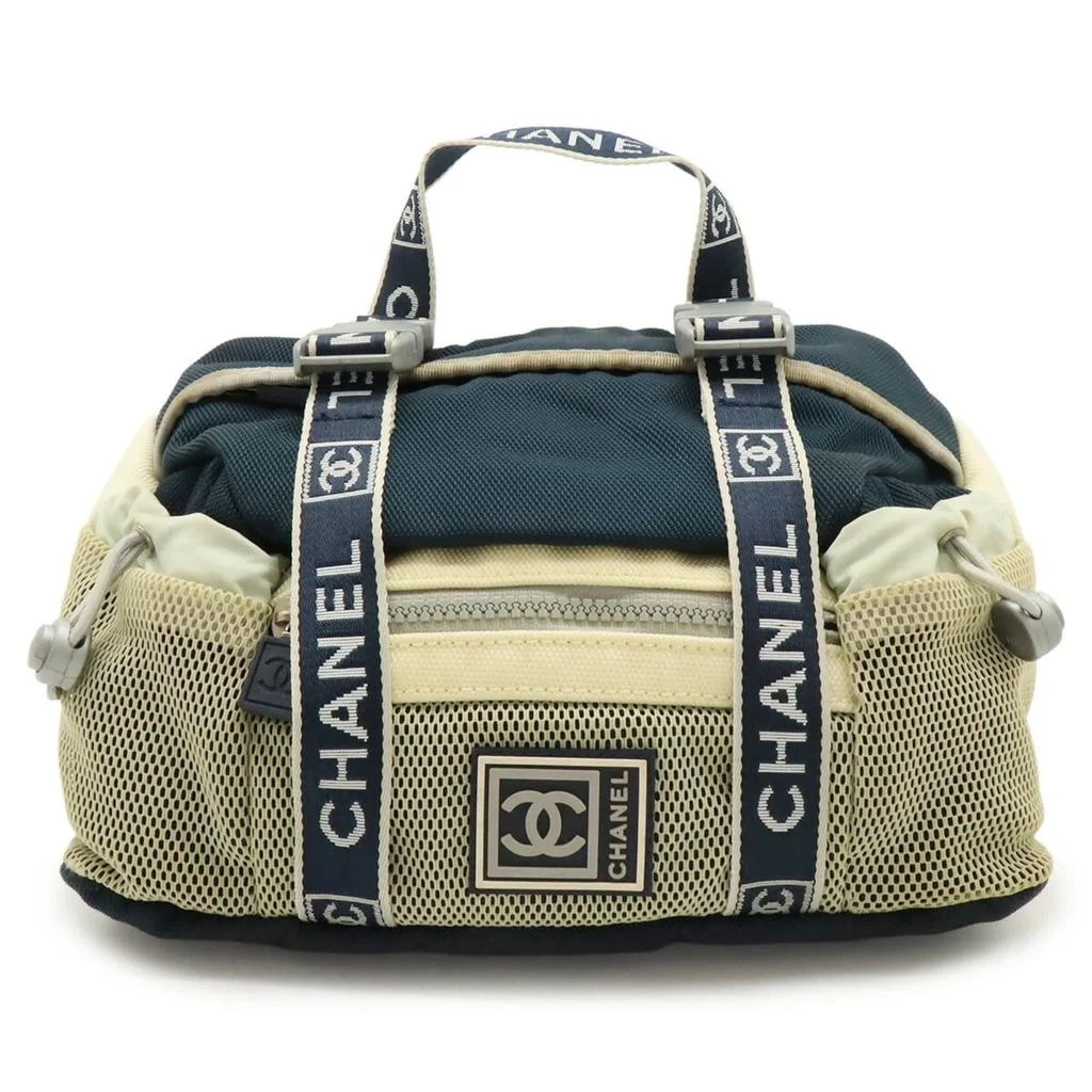 Chanel Sport ivory Navy Nylon Canvas Fanny Pack Handbag (Pre-Owned)