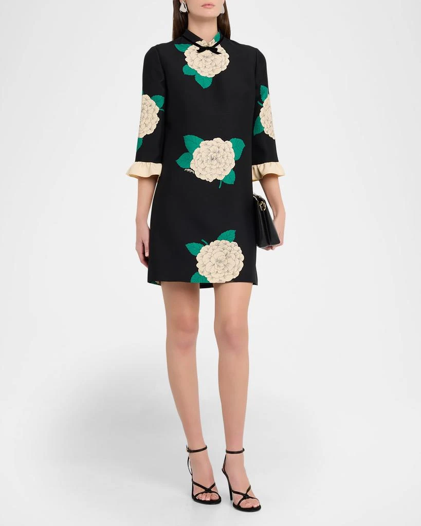 Valentino Apres Lhiver Macro Ortensia Mini Dress with Bow 4