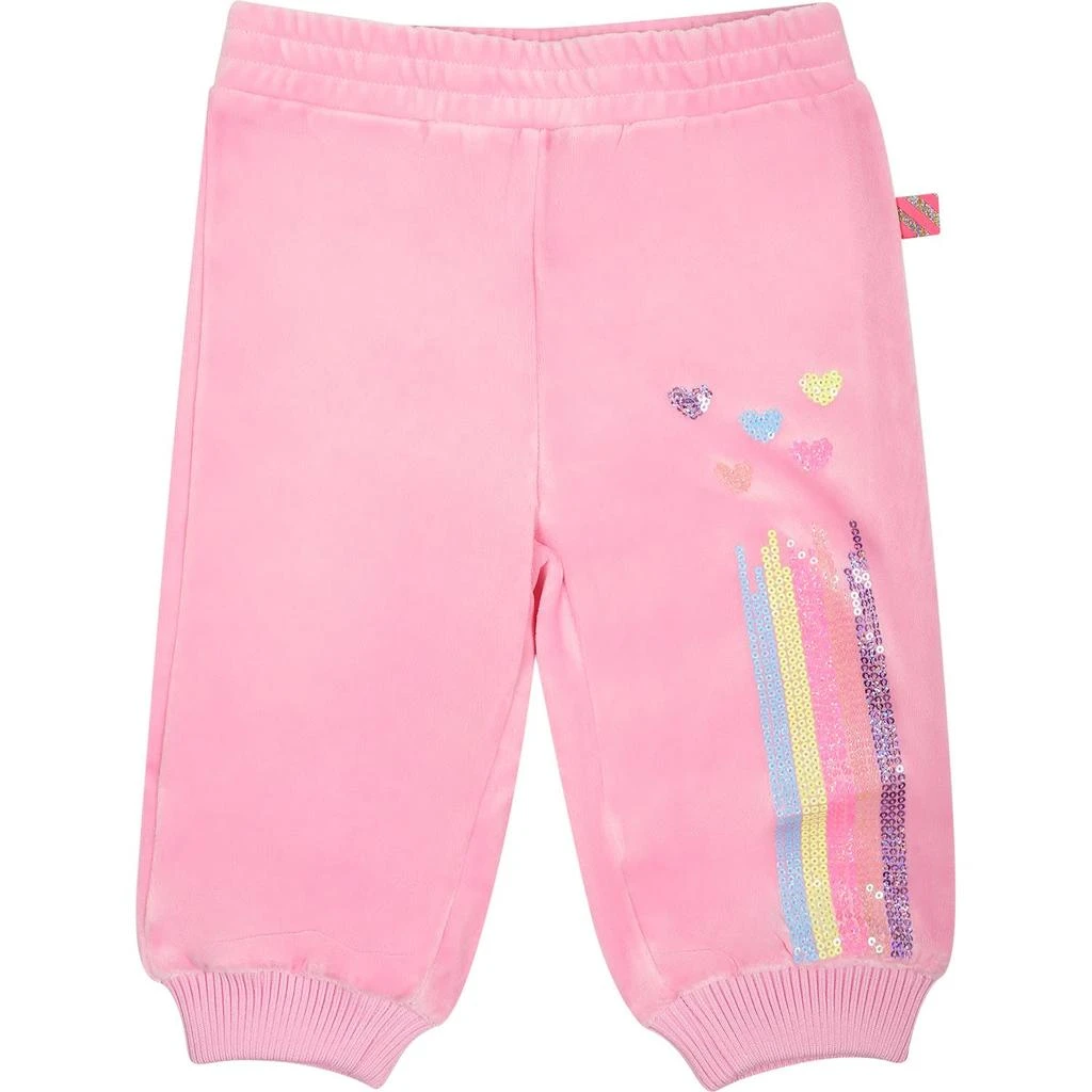 Billieblush Pink Trousers For Baby Girl With Hearts 1