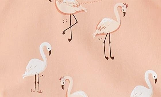 Petit Lem Flamingo Print Stretch Organic Cotton Skirted Bodysuit 3