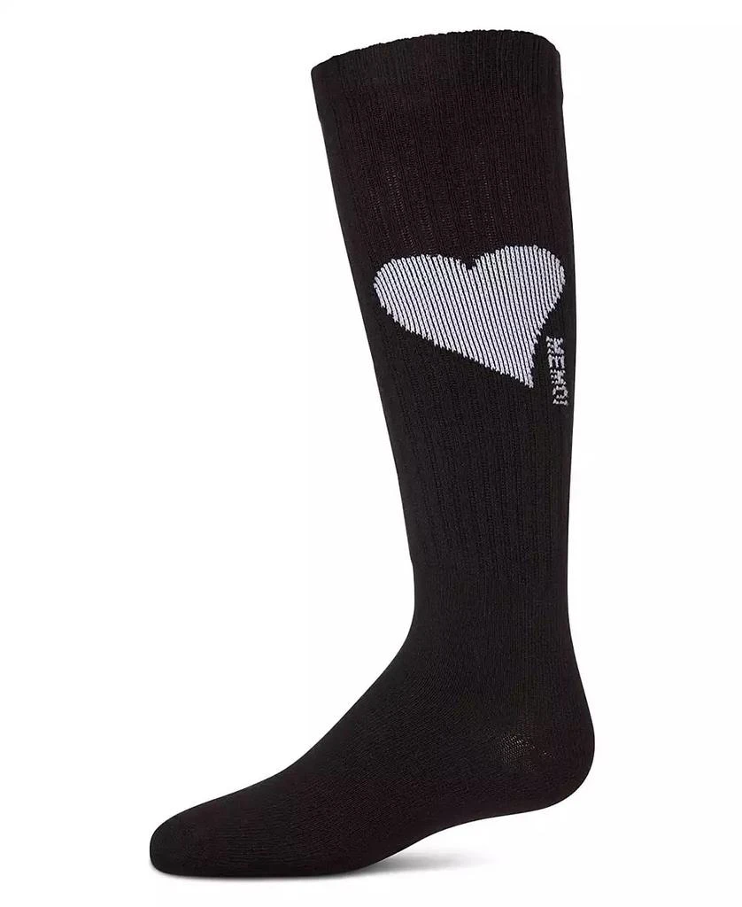 Memoi Big Girls Single Heart Logo Knee High Socks
