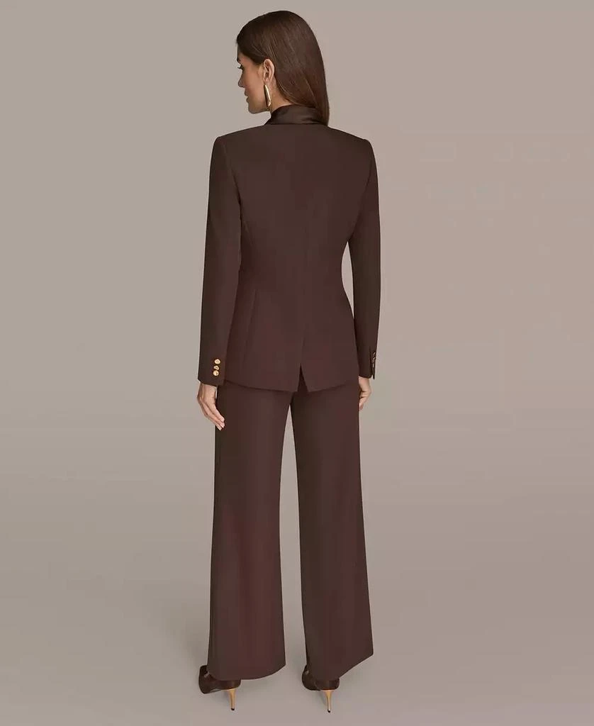 Donna Karan Womens Mixed Media Draped Neck Blazer, Regular 
Petite 6