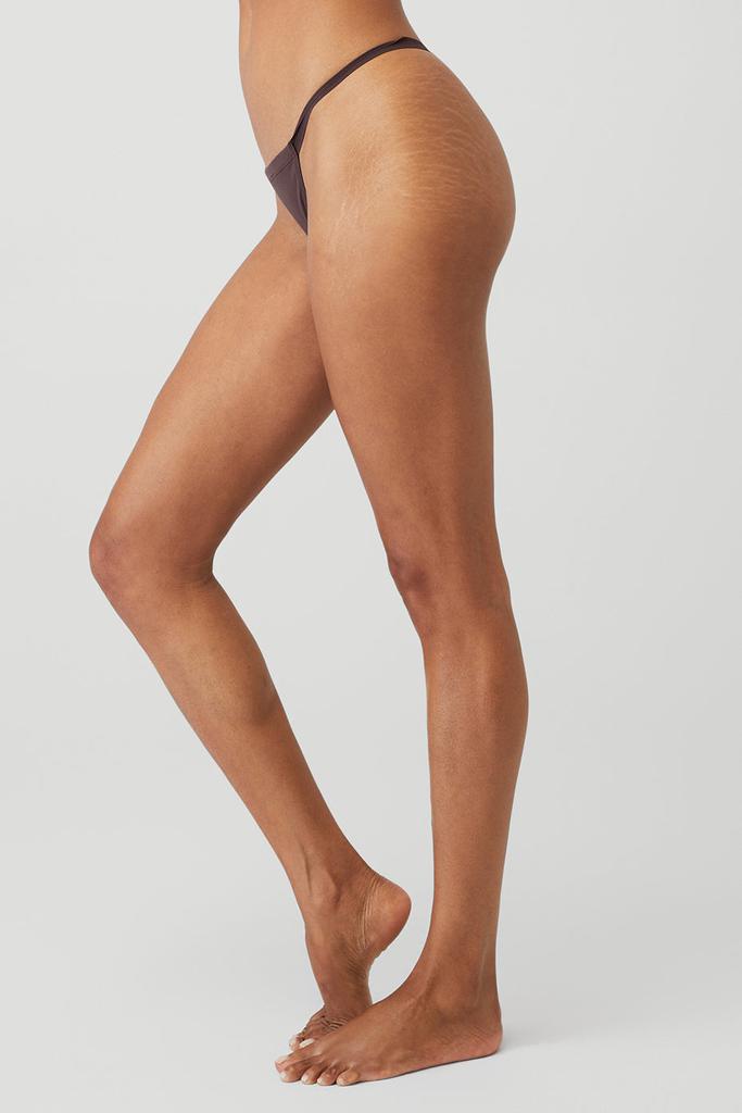 Alo Airbrush Invisible String Thong - Raisin