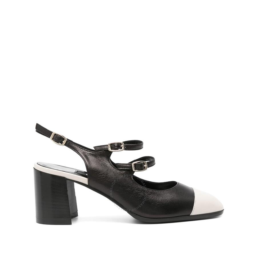 Carel Ladies Black / Beige Block Heel Sandals