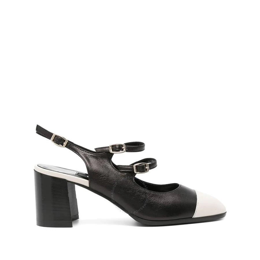 Carel Ladies Black / Beige Block Heel Sandals 1
