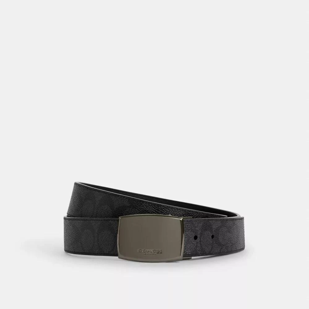 Coach Boxed Plaque And Harness Buckle Cut To Size Reversible Belt, 38 Mm 1