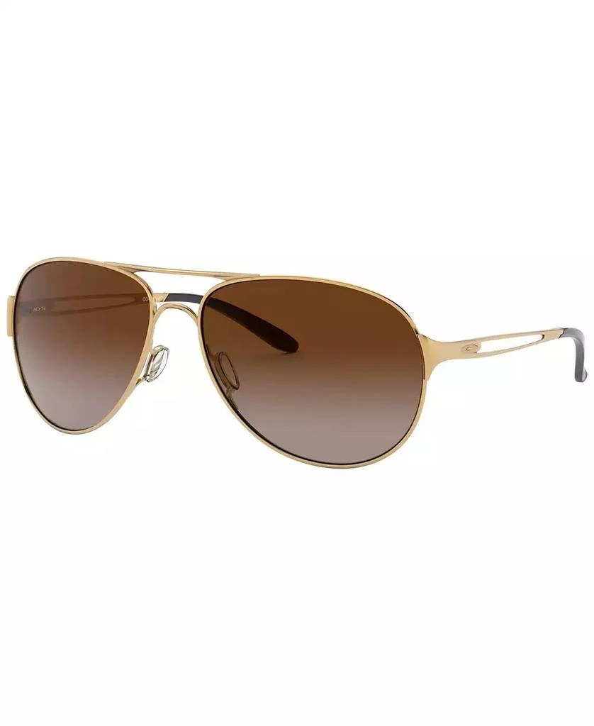 Oakley “Caveat” Gold Tone Sunglasses New Oakley Caveat Polished Gold Metal Sunglasses Dark Brown  main image 3