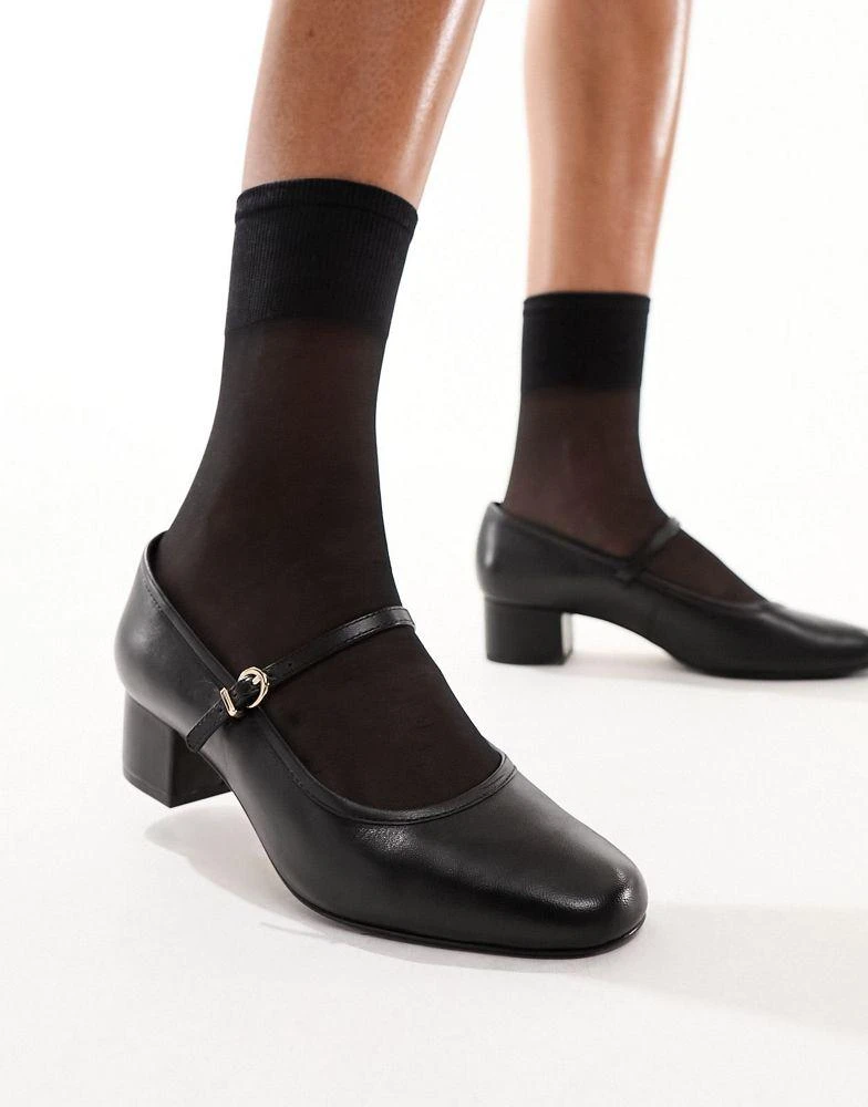 & Other Stories & Other Stories heeled mary jane pumps in black 2