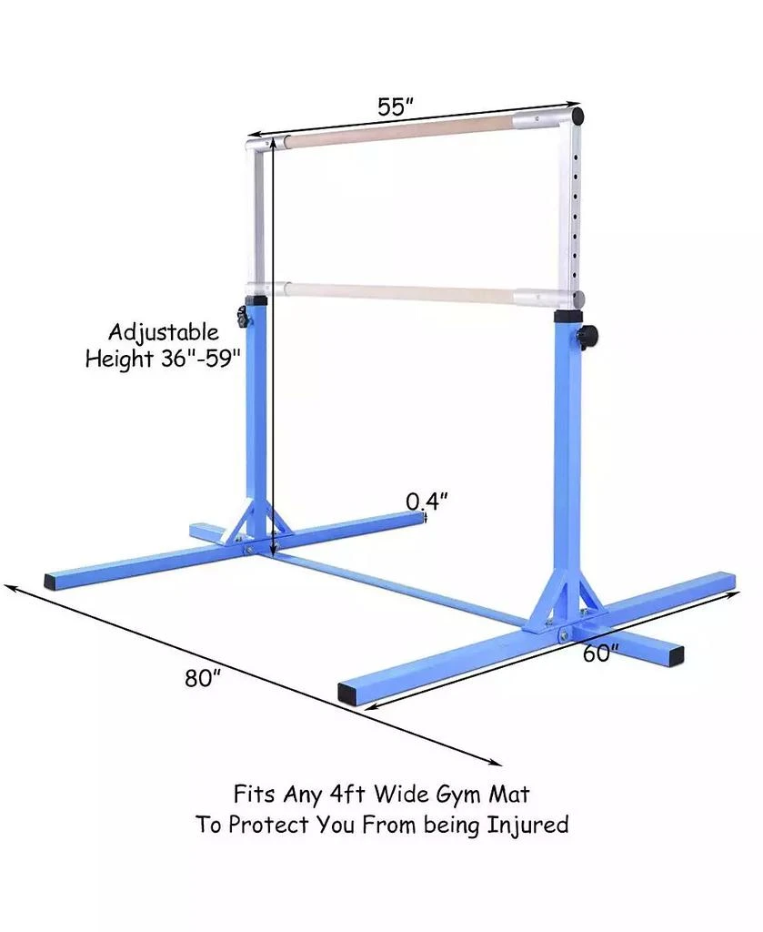 KUYOTQ Adjustable Gymnastics Horizontal Bar for Kids 6