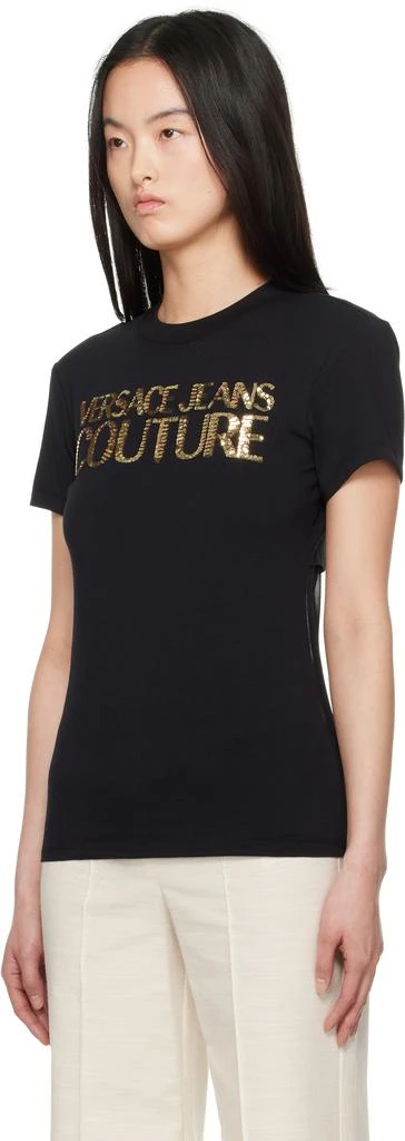 Versace Black Crystal Institutional Logo T-Shirt 4