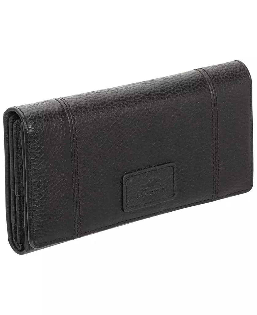 Mancini Leather Goods Women's Pebbled Collection RFID Secure Trifold Wing Wallet 2