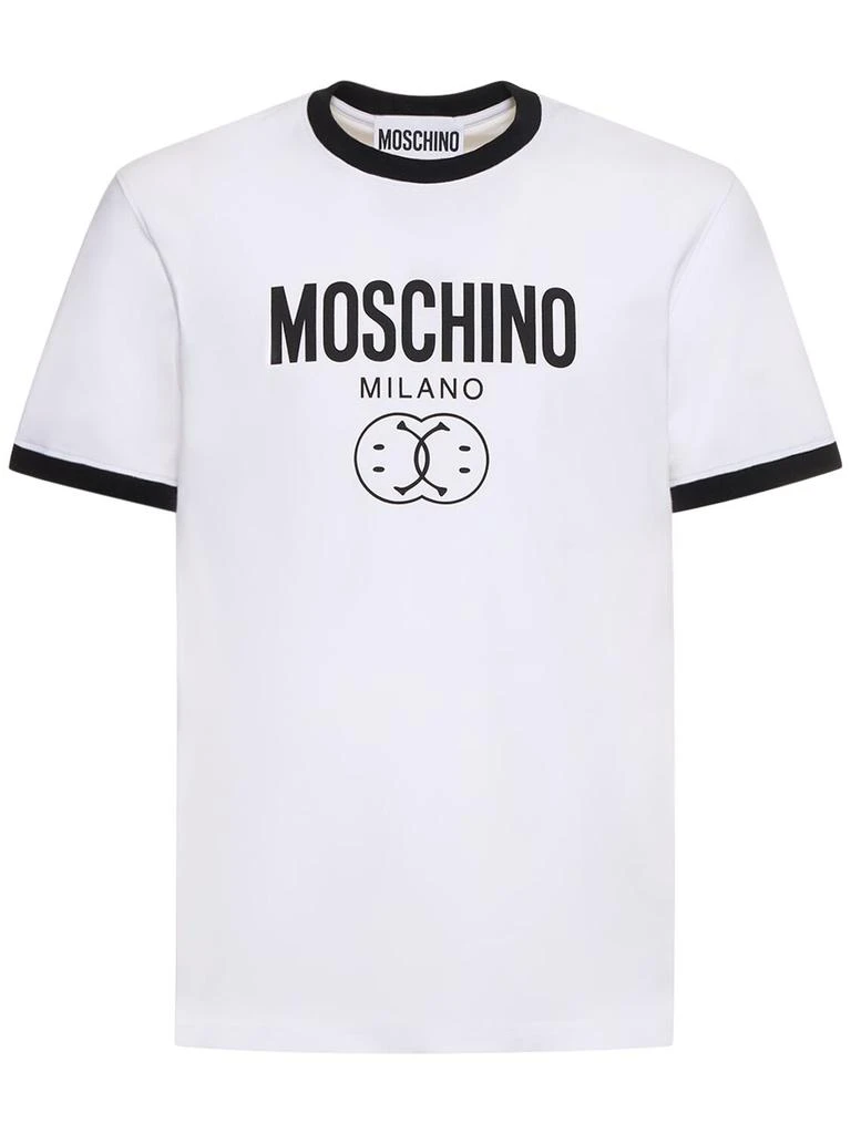 MOSCHINO Logo Print Stretch Cotton Jersey T-shirt 1