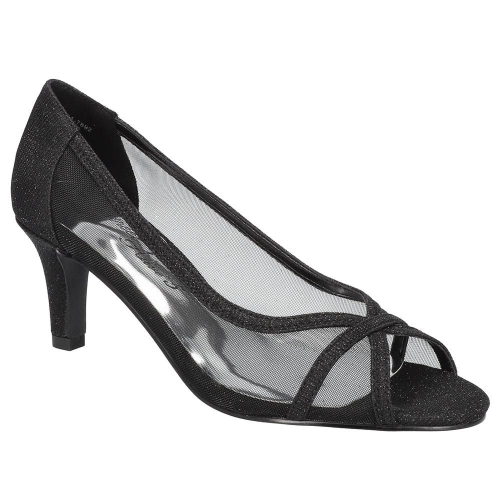 Easy Street Picaboo Glitter Peep Toe Evening Pumps