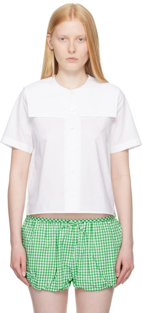 Sandy Liang White Drew Shirt 1