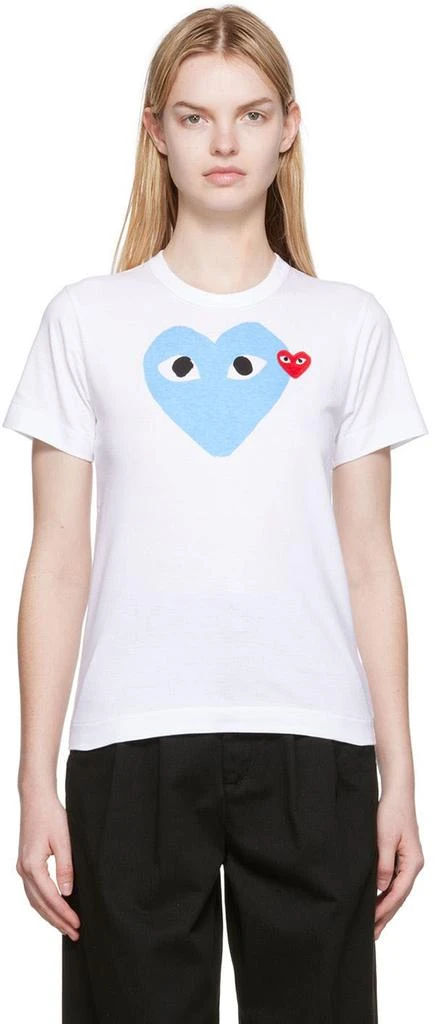 Comme des Garcons White Heart Patch T-Shirt 1