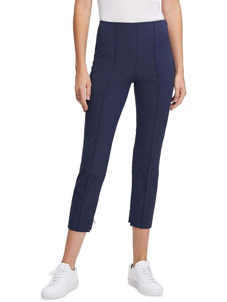 Theory Womens Solid Pintuck Ankle Pants