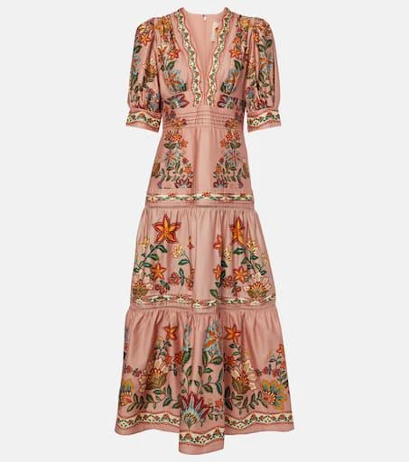 Farm Rio Floral tiered cotton maxi dress 1