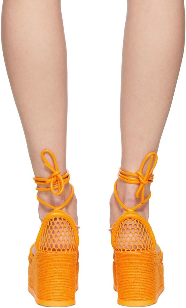 Bottega Veneta Orange Sporty Web Wedge Espadrilles 2