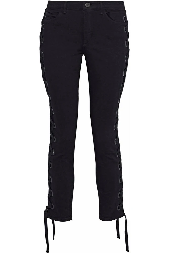 3 X 1 Women's Lacy W25 Midway Skinny Lace Up Jeans Cropped In Black 3