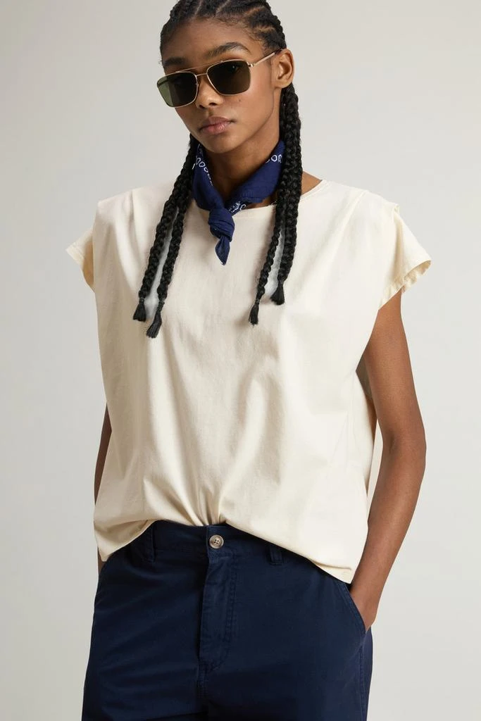 Woolrich T-Shirt in Pure Pima Cotton - Women - Blue 4