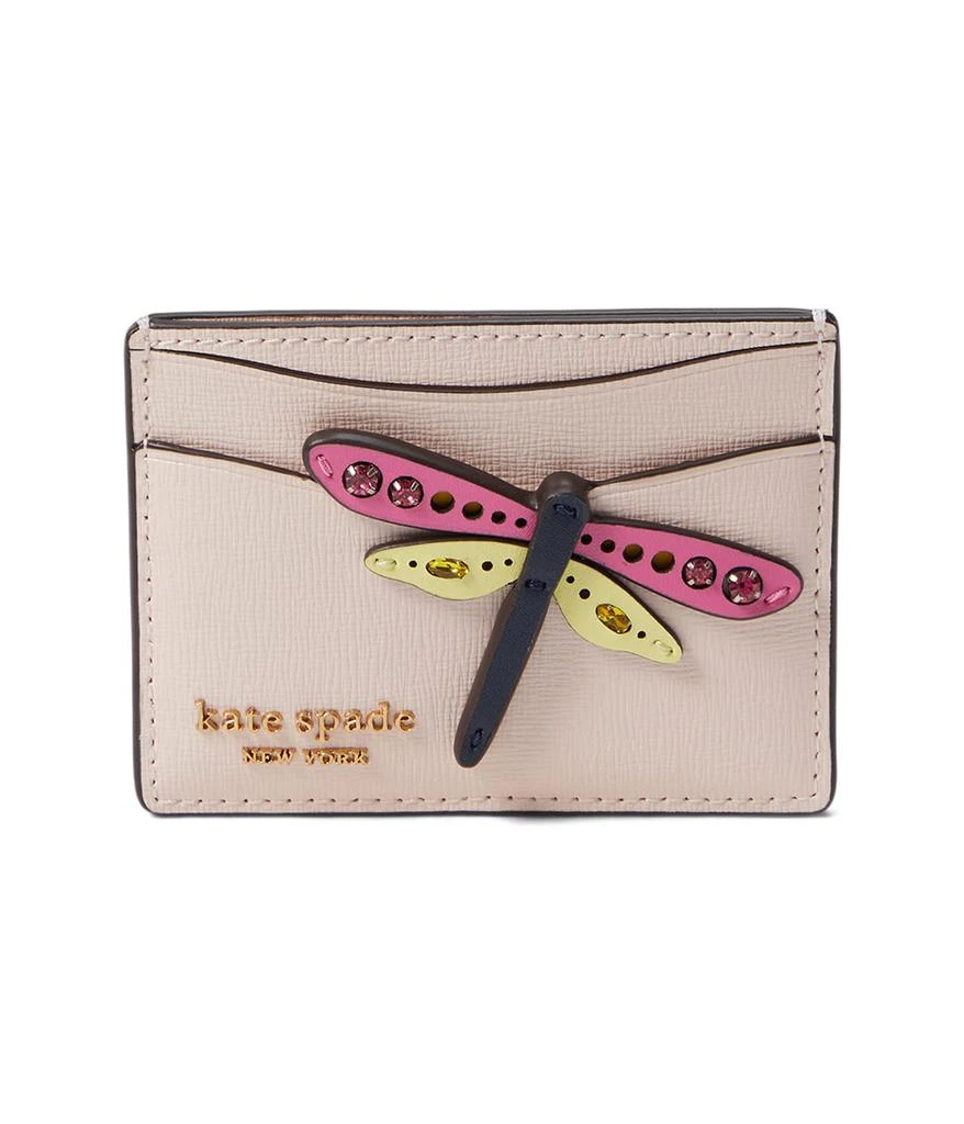 Kate Spade New York Dragonfly Novelty Embellished Saffiano Leather Card Holder 1